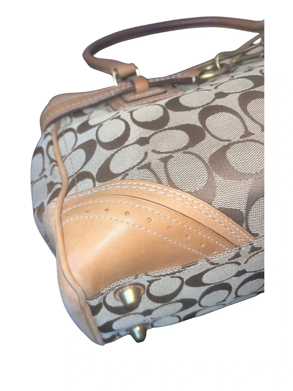 Coach Hampton Vintage Signature Canvas & Leather Shoulder Bag